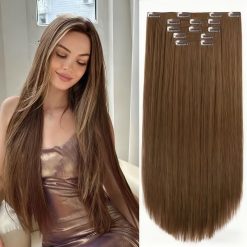 20-Inch Medium Brown Clip-In Hair Extensions
