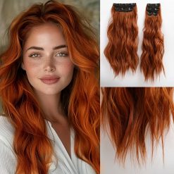 24-Inch Copper Auburn Wavy Clip-In Hair Extensions