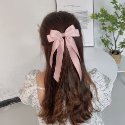 Large Satin Ribbon Bow Hair Clip